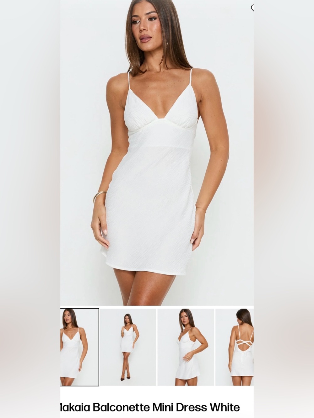 Princess Polly White Mini Makaia Balconette Dress 4US